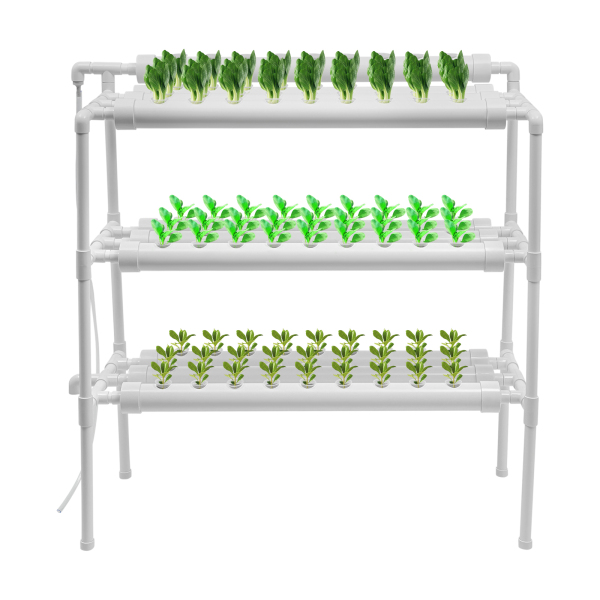 Kit de Culture Hydroponique pour Légumes Pipe Hydroponique en PVC - Kit de Culture Hydroponique 90 Sites 10 Tuyaux