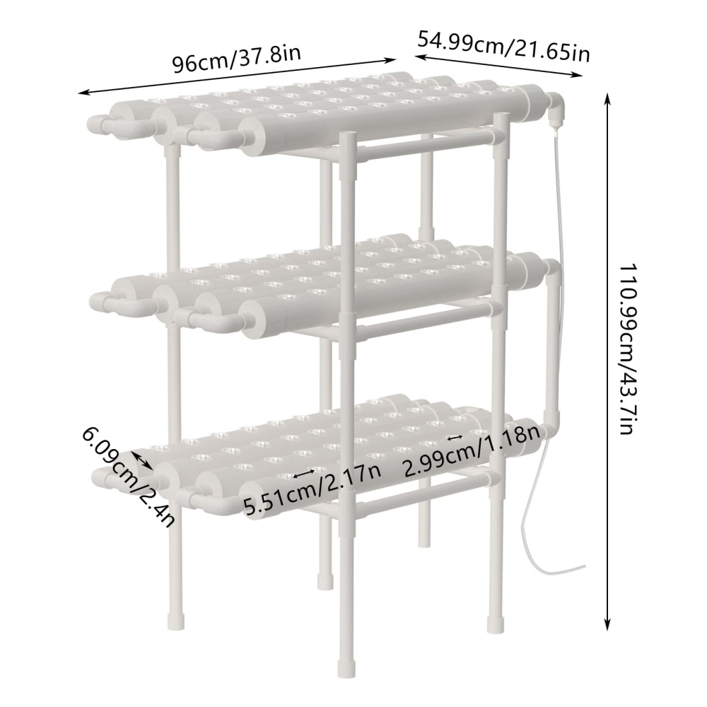 Kit Hydroponique 3 étages 108 Sites - Système Vertical Avec Pompe - Pour Balcon, Maison Ou Jardin