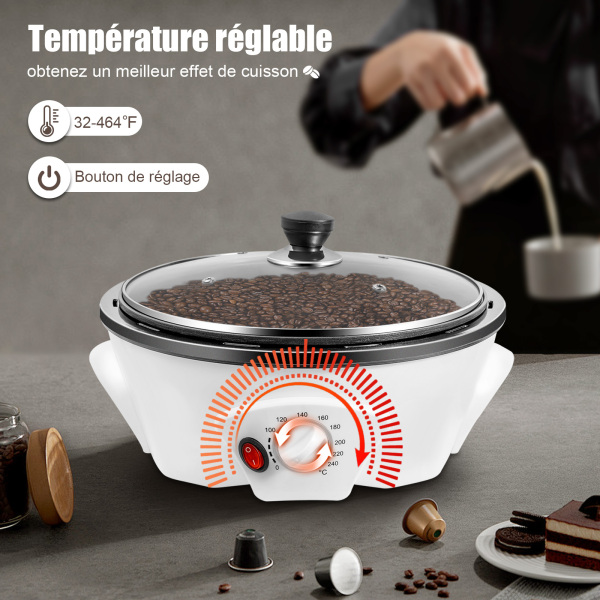 Torréfacteur de café - QQMORA - Électrique - 800W - Multifonction