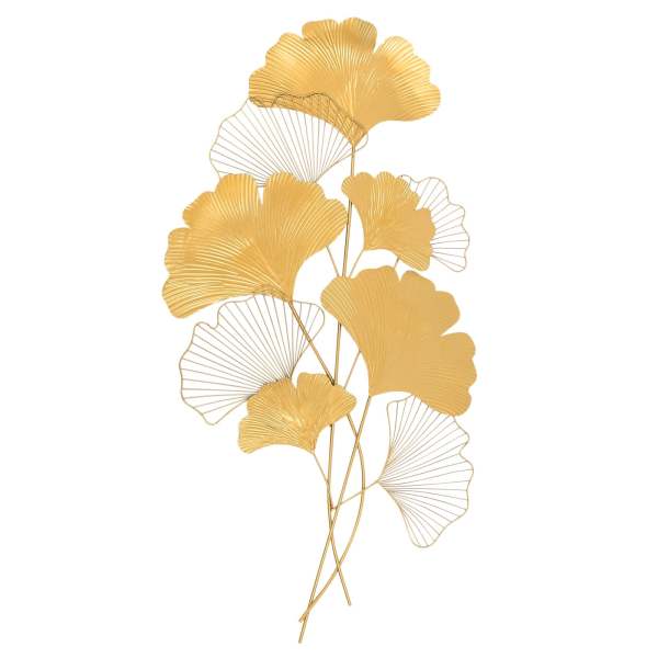 Décoration Murale En Métal 3D Ginkgo Leaf Décoration Murale Pour Salon Chambre Coucher 120 X 57 Cm 56520096