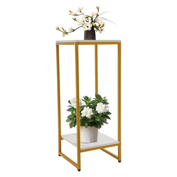 Support De Fleurs, Support De Plantes en Métal 2 Couches Étagère à Fleurs Piédestal Support De Pot De Fleurs Escaliers De Fleurs pour Balcon De Jardin De Salon