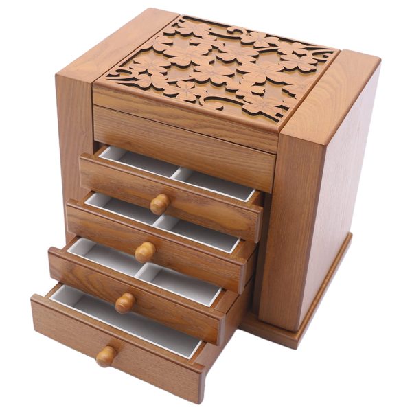 Boîte à Bijoux En Bois Exotique Avec Miroir - Occasion | Coffret Rangement Cachette