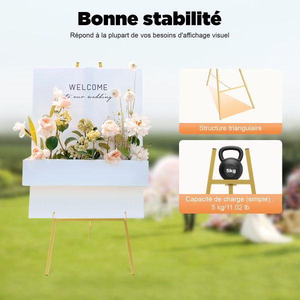 Chevalet réglable en bois pour la peinture et l'esquisse, portable, support d'affichage d'affiche, chevalet de sol robuste (150 cm, couleur : C
