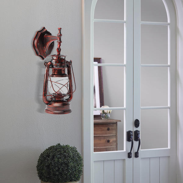 WFZRXFC Lanterne Murale Ronde Minimaliste Industrielle Rétro Bras De Lampe Épaissie Sucker Col De Cygne Grange Light Applique Murale Étanche Et Antirouille IP65 Décoration D'éclairage De Cour Extérieu