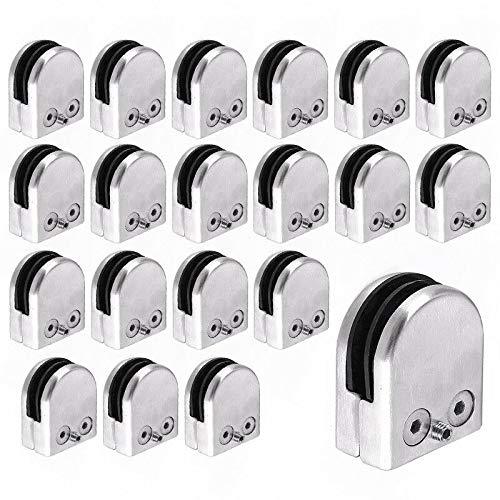 Pinces à Verre 20 PCS 8-10mm en Acier Inoxydable 304 Pinces à Verre Support en Verre Convient pour Verre ou Porte.
