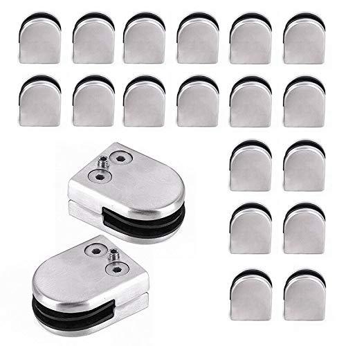 Pinces à Verre 20 PCS 8-10mm en Acier Inoxydable 304 Pinces à Verre Support en Verre Convient pour Verre ou Porte.