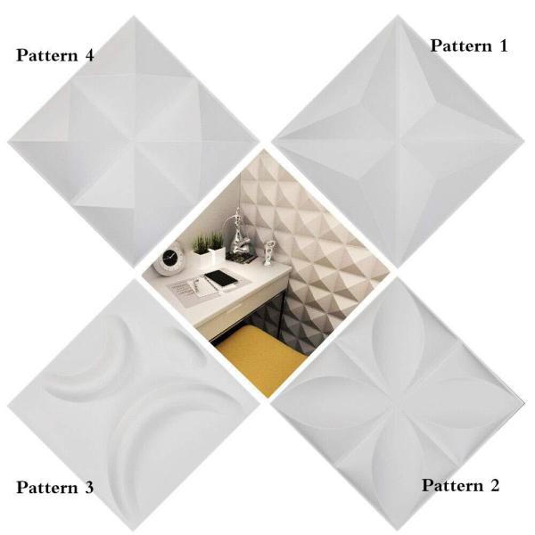 Lot de 12 panneaux muraux 3D en PVC respectueux de l'environnement ignifuge étanche papier peint décoration murale 12