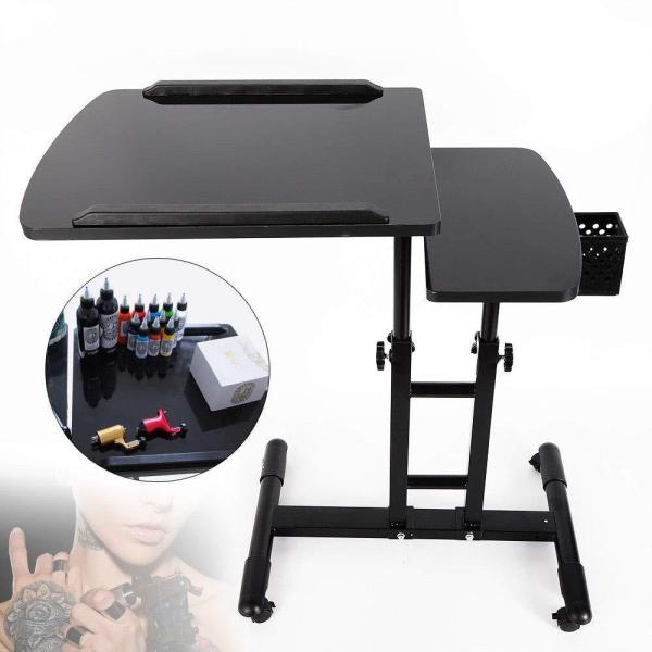 Table de rangement pour tatouages - Double réglage - Rotation à 360 degrés - Pour salon de tatouage - Avec roue