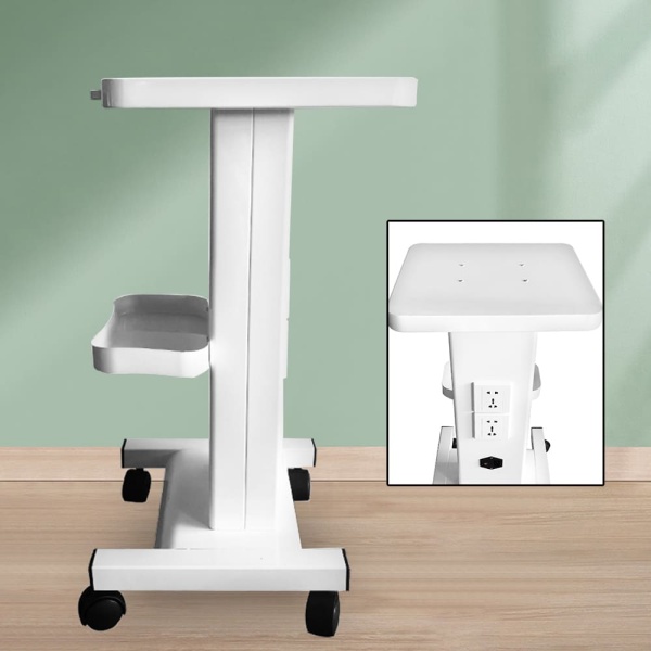 Chariot de Salon avec Support de Prise Chariot Roulant Support de Roue de beauté Chariot de Spa (Blanc)