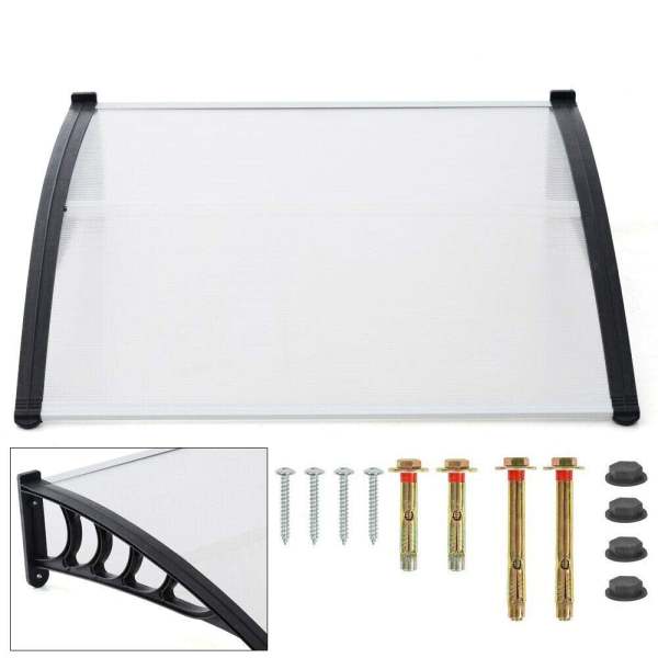 Auvent pour porte d'entrée 120/150/200 x 90 cm en polycarbonate et polypropylène transparent Canopy (150)
