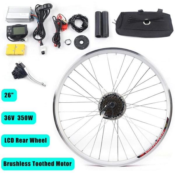 Kit de conversion pour vélo électrique arrière 36 V Roue arrière Moyeu Moteur LCD Moteur (26, 250)