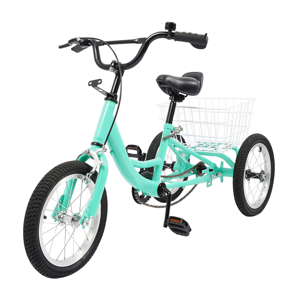 Prorider Vélo Pour Enfant 14 Pouces Avec Roues Stabilisatrices Amovibles Et Panier Pour 3-5 Ans Beige
