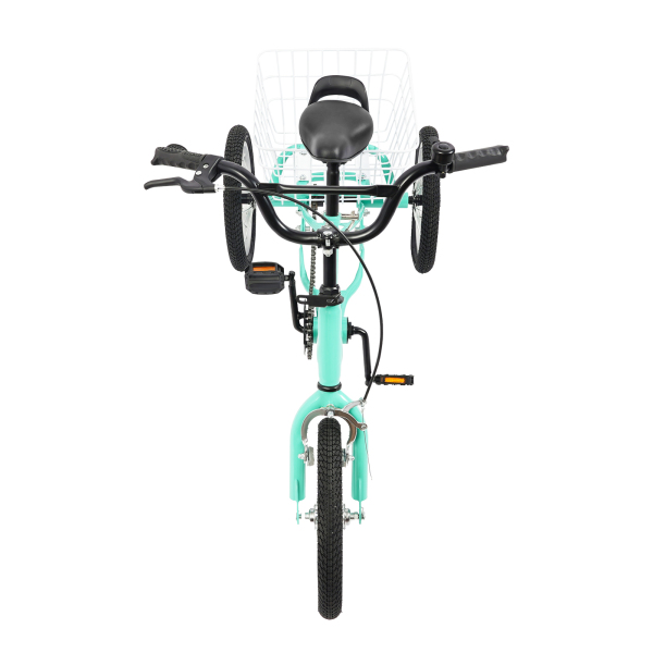Vert 14 pouces Tricycle pour enfants - Avec panier - 3 roues - Pour enfants de 5 à 6 ans - Sport