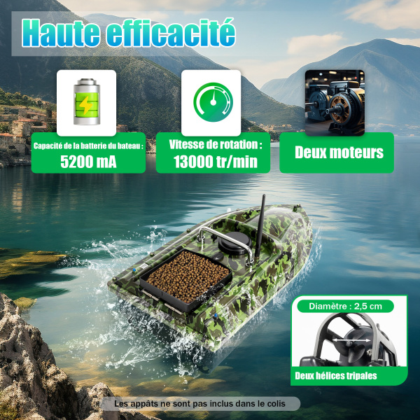 Bateau de pêche radiocommandé T188, bateau de pêche à l'appât radiocom