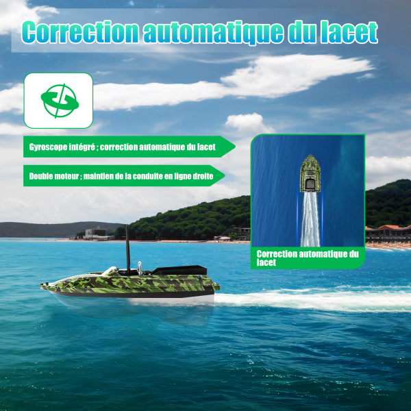 Bateau Appât Télécommandé 500m - Pêche Feeder - Batterie 5200mAh - W5D2