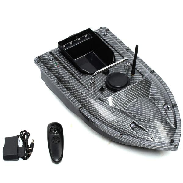 banborba Bateau à appât RC - 500 m - Sondeur de pêche avec lumière LED - Avec télécommande - Pour rivières et lacs - 49 x 27 x 16 cm - Noir