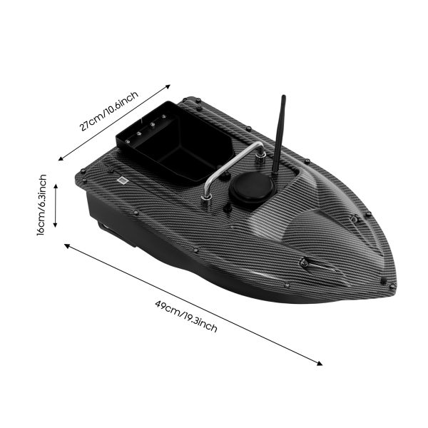 Bateau Radio-Commandé LENJKYYO – 500m, Charge 1,5 Kg – Appât De Pêche Nocturne – LED, Coque Profilée