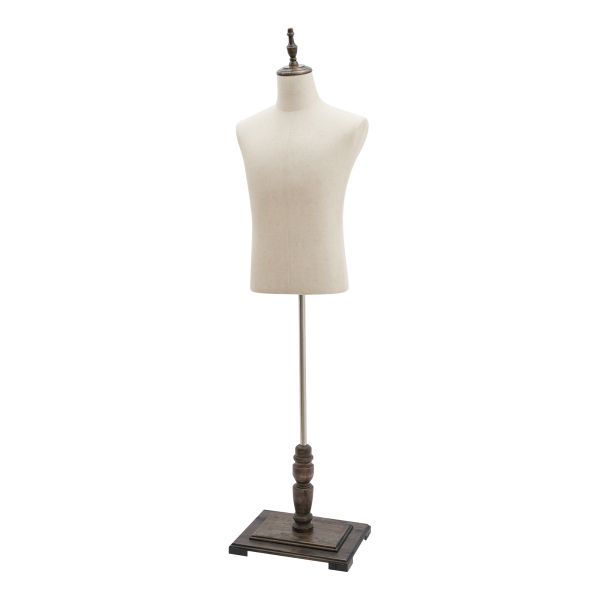 Mannequin homme avec support, mannequin demi-corps, mannequin de couture - Sans poignées, lin fin pour homme + version européenne antique
