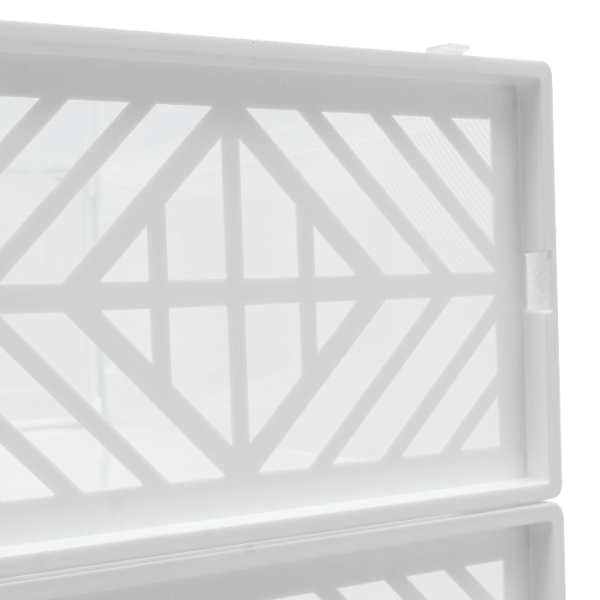 Cadre empilable à deux extrémités pour 20 boîtes à chaussures d'emballage, porte transparente, design creux - blanc