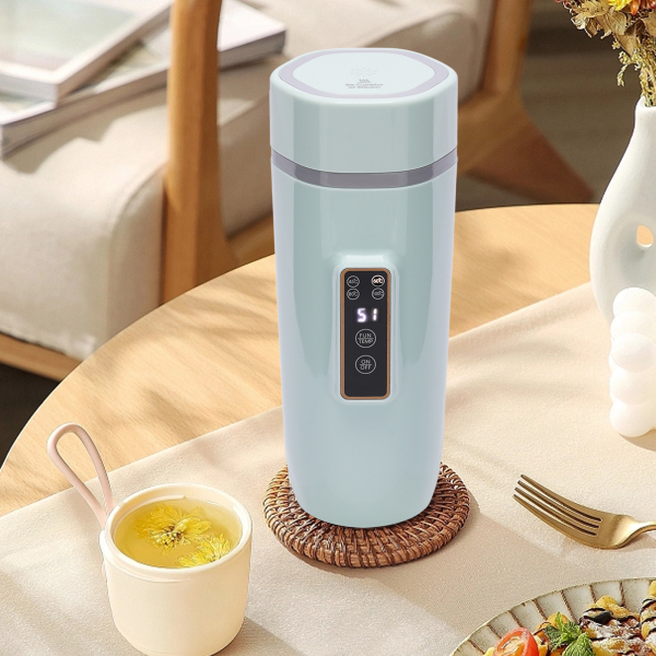 Bouilloire électrique portable 220 V 350 ml Bouilloire rapide Double 300 W Pichet thermos en acier inoxydable Vert