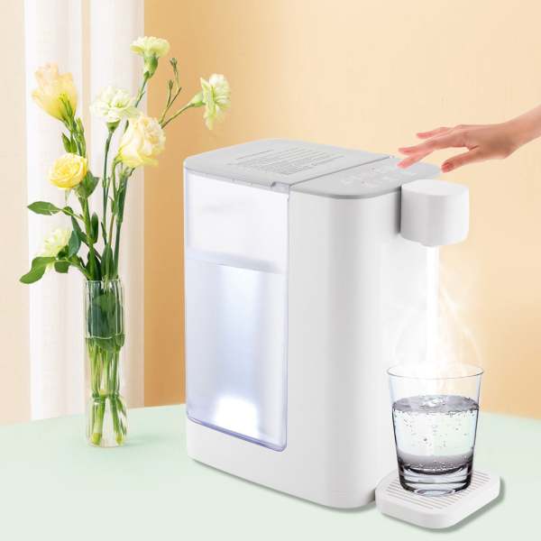 Bouilloires électriques, distributeur d'eau chaude instantanée pour un chauffage et un débit rapides, 5 températures réglables et 2 débits d'eau, réservoir d'eau de 3 litres d'une capacité de 102 onces, blanc