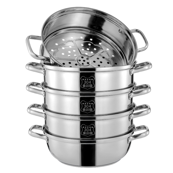 Marmite à vapeur en acier inoxydable à 5 couches, céramique électrique à induction de gaz, adaptée à la cuisinière à induction, 30 cm
