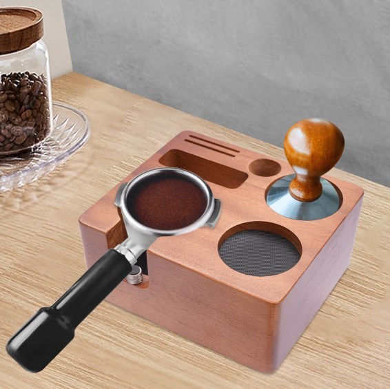 Table de pressage multifonctionnelle, support de poignée de café, table de pressage expresso