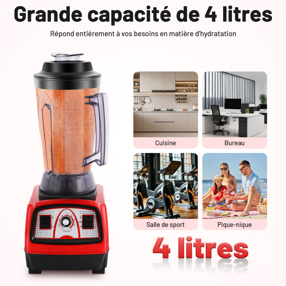 Mixeur sur Pied, Blender Professionnel Moteur Puissant de 1000W pour