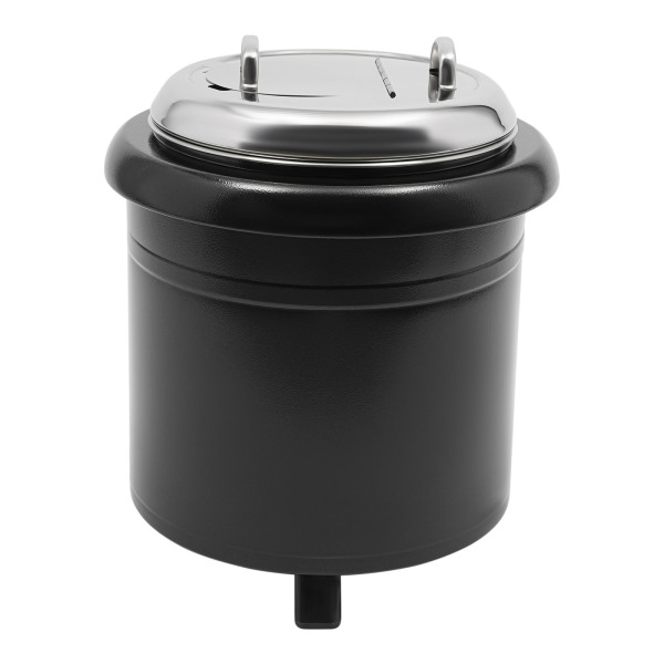 Chauffe-soupe 13 L 400 W en acier inoxydable 201 pour buffets, cantines, cafétérias, mariages, 36 x 44 cm pour réchauffer les ragoûts, noir