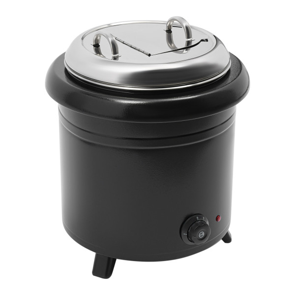 Chauffe-soupe 13 L 400 W en acier inoxydable 201 pour buffets, cantines, cafétérias, mariages, 36 x 44 cm pour réchauffer les ragoûts, noir