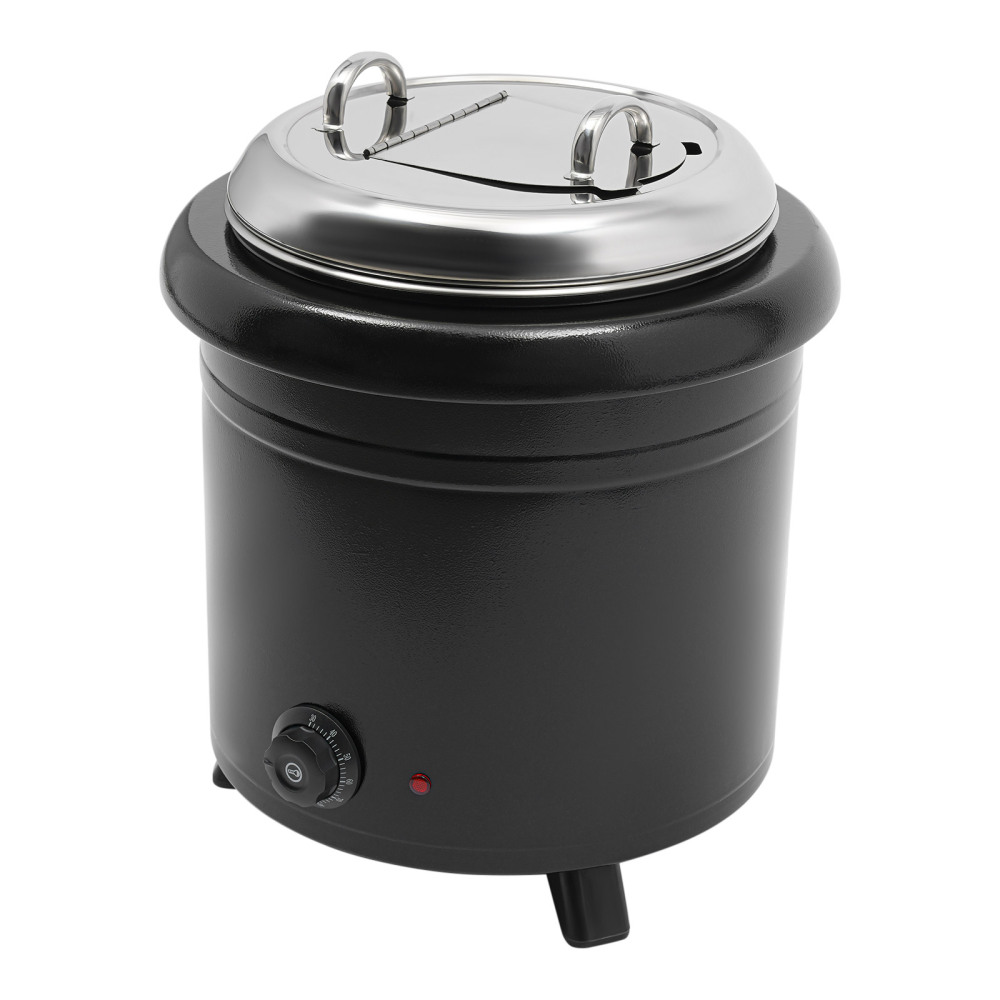 Chauffe-soupe 13 L 400 W en acier inoxydable 201 pour buffets, cantines, cafétérias, mariages, 36 x 44 cm pour réchauffer les ragoûts, noir