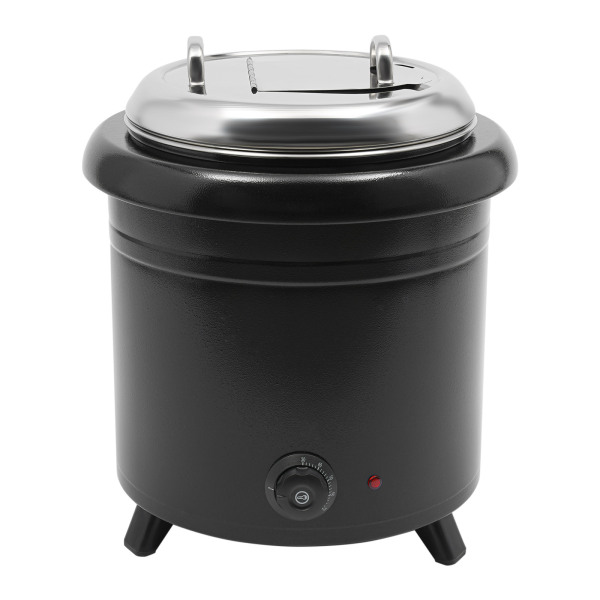 Chauffe-soupe 13 L 400 W en acier inoxydable 201 pour buffets, cantines, cafétérias, mariages, 36 x 44 cm pour réchauffer les ragoûts, noir