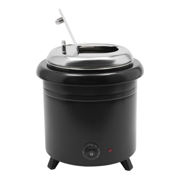Chauffe-soupe 13 L 400 W en acier inoxydable 201 pour buffets, cantines, cafétérias, mariages, 36 x 44 cm pour réchauffer les ragoûts, noir