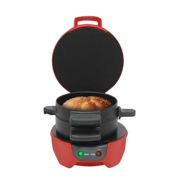 Grill portable, appareil à hamburgers électrique, presse à hamburgers électrique - Rouge