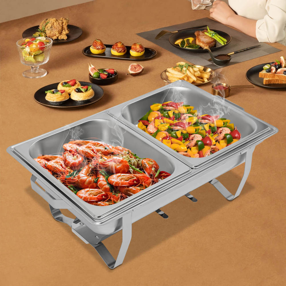 Tbest serveur de buffet en acier inoxydable Bassin en acier inoxydable