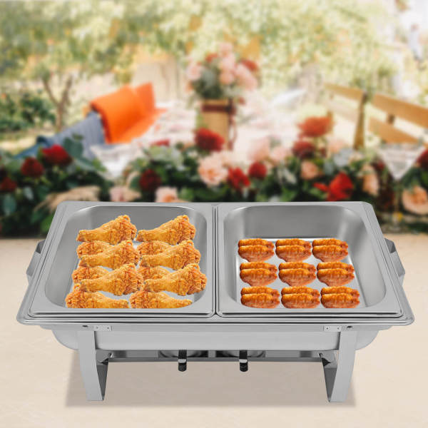 Chafing-Dish Chauffe-plats rectangulaire en acier inoxydable 8.5 l