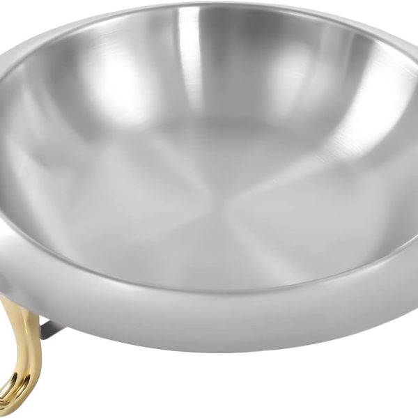 Réchauffeur de nourriture rond en acier inoxydable 3L avec couvercle Récipient chauffant pour buffet de fête de cuisine