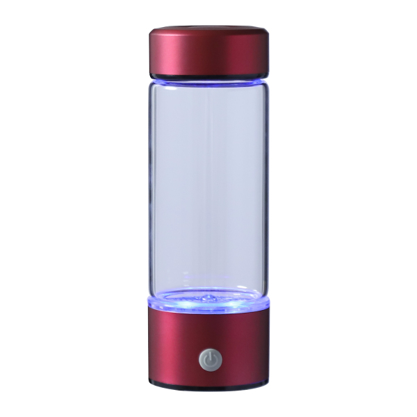 Bouteille génératrice d'eau à l'hydrogène, bouteille d'eau à l'hydrogène, design portable, capacité : 420ml, rose rouge