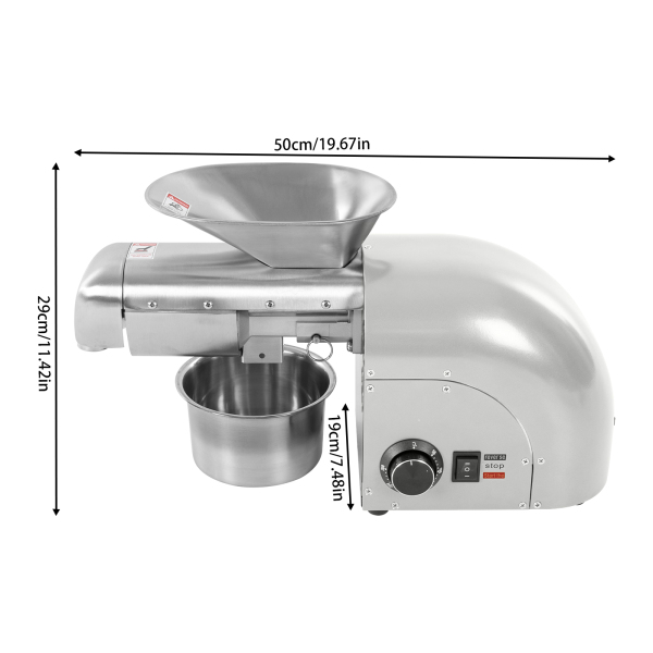 Machine à Huile Presse électrique 600W - Acier Inox 304 Pour Noix, Olive, Etc.