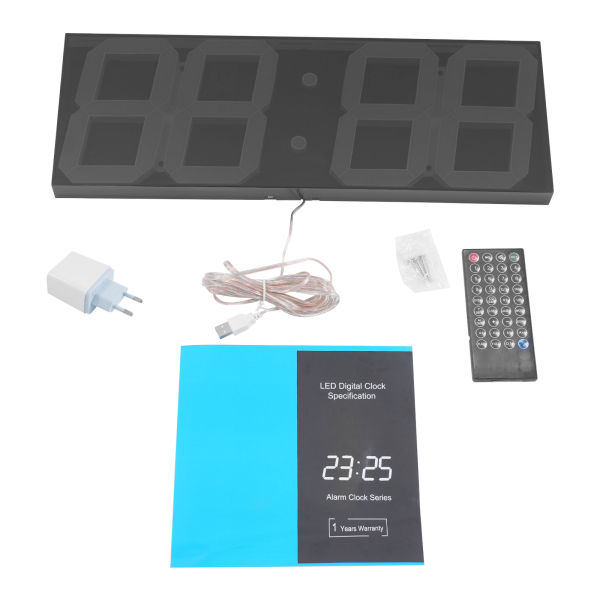 Horloge numérique LED, horloge murale LED, horloge numérique LED avec télécommande pour salons, bureaux - Police bleue Horloge numérique LED, horloge murale LED, horloge numérique LED avec télécommande pour salons, bureaux - Police bleue