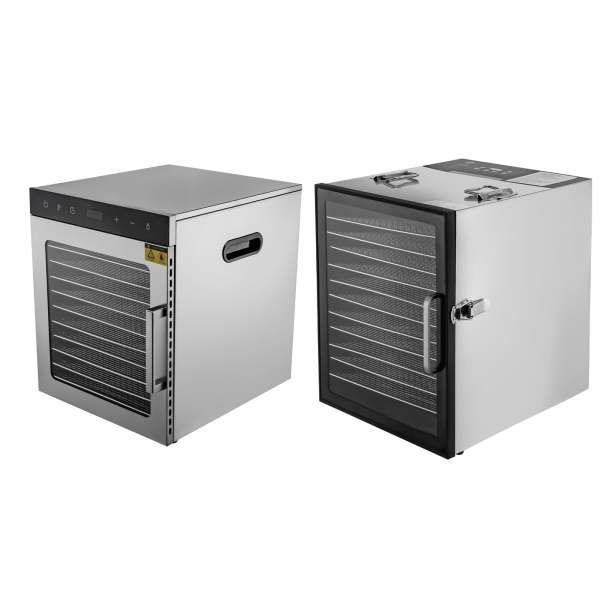 Déshydrateur automatique en acier inoxydable 800 W avec régulateur de température pour aliments, viandes, fruits, légumes, avec 10 plateaux