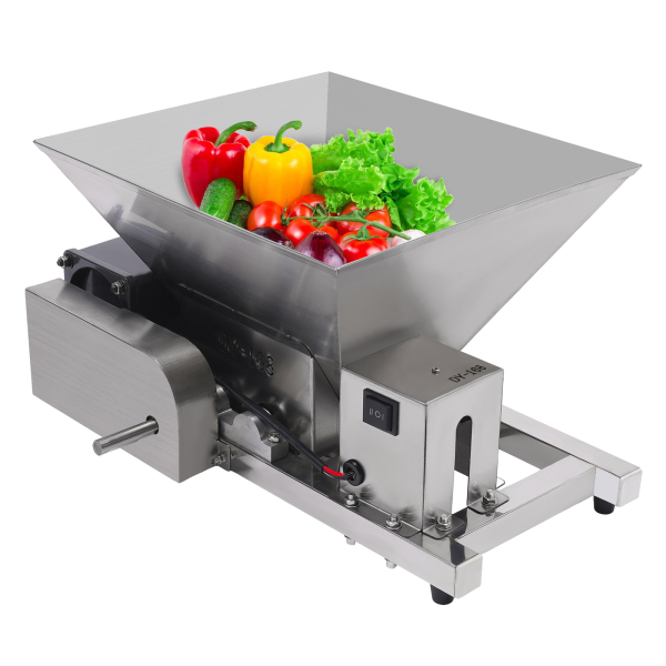 Broyeur de fruits, machine de broyage standard européenne, broyeur argenté, 20,47 x 11,81 x 14,96 pouces, 60 W, pour broyer les fruits pelés et coupés en dés Broyeur de fruits, machine de broyage standard européenne, broyeur argenté, 20,47 x 11,81 x 14,96 pouces, 60 W, pour broyer les fruits pelés et coupés en dés