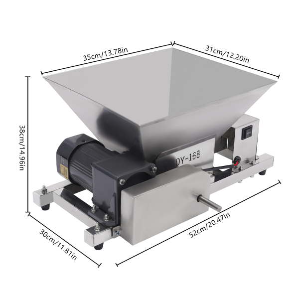 Broyeur de fruits, machine de broyage standard européenne, broyeur argenté, 20,47 x 11,81 x 14,96 pouces, 60 W, pour broyer les fruits pelés et coupés en dés Broyeur de fruits, machine de broyage standard européenne, broyeur argenté, 20,47 x 11,81 x 14,96 pouces, 60 W, pour broyer les fruits pelés et coupés en dés
