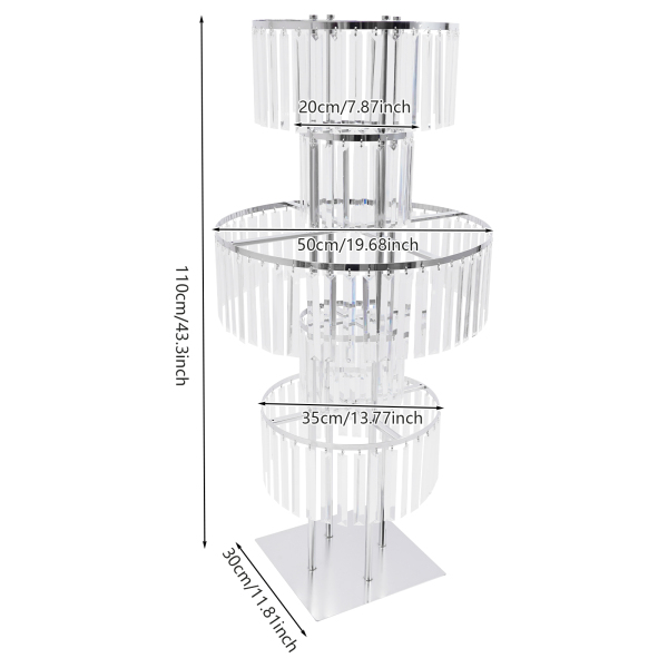 Support de fleurs en cristal à 5 ​​niveaux pour réception de mariage, fête d'anniversaire, événements, décoration d'intérieur