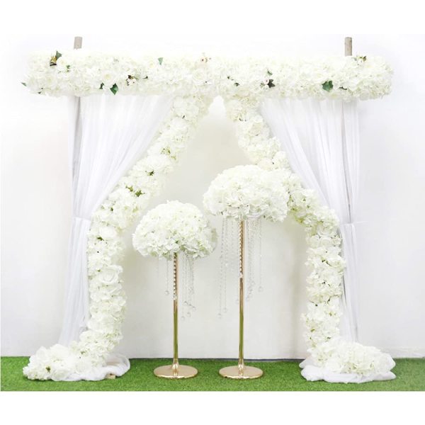 1 m - Fleurs en soie blanches - 100 x 15 x 25 cm - Décoration de fête de mariage - 1 m