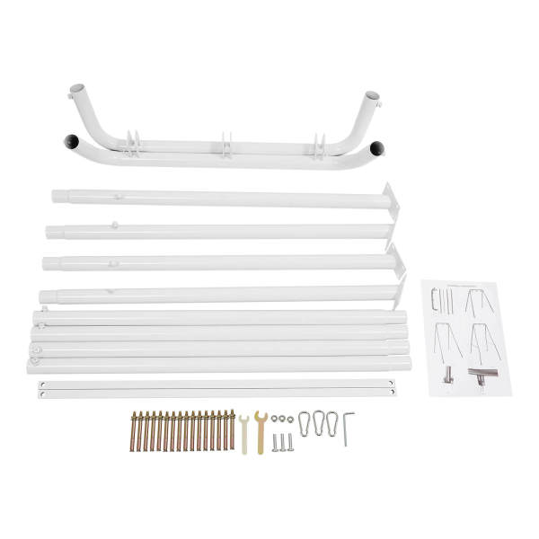 Cadre de chaise suspendue en métal blanc, support de balançoire intérieur/extérieur – Structure triangulaire, montage facile Cadre de chaise suspendue en métal blanc, support de balançoire intérieur/extérieur – Structure triangulaire, montage facile