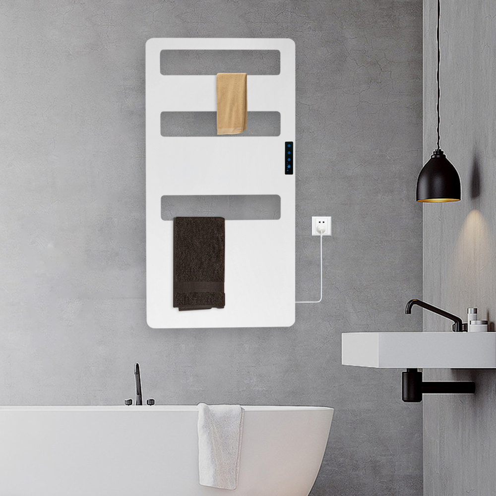 Radiateur de salle de bain, sèche-serviettes électrique, sèche-serviettes avec interrupteur tactile, minuterie