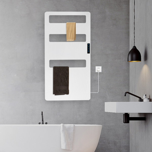 Radiateur de salle de bain, sèche-serviettes électrique, sèche-serviettes avec interrupteur tactile, minuterie