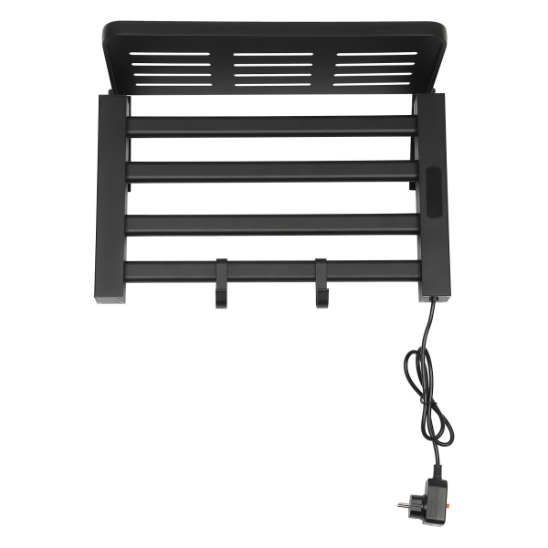 Radiateur sèche-serviettes électrique 80W avec interrupteur tactile, minuterie, sèche-serviettes, radiateur de salle de bain IPX4 noir