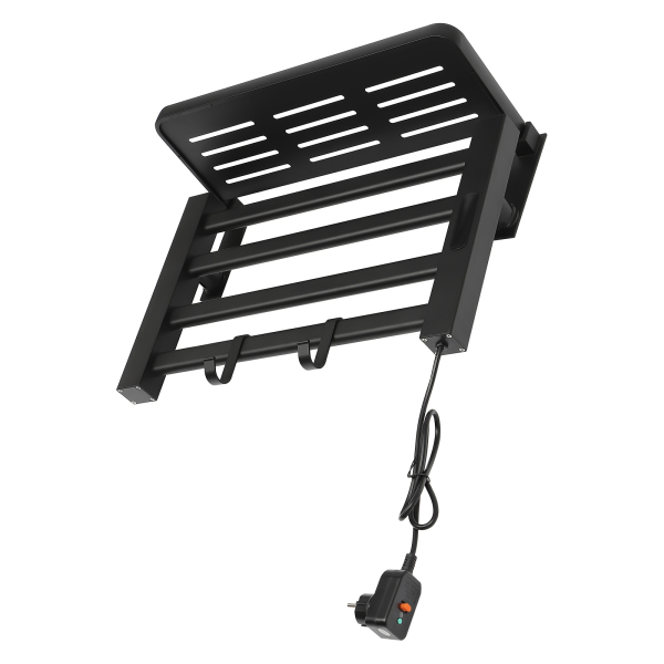 Radiateur sèche-serviettes électrique 80W avec interrupteur tactile, minuterie, sèche-serviettes, radiateur de salle de bain IPX4 noir